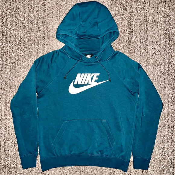 Nike Sportswear Men's Club Fleece Essential Hoodie in Teal - Picture 1 of 8